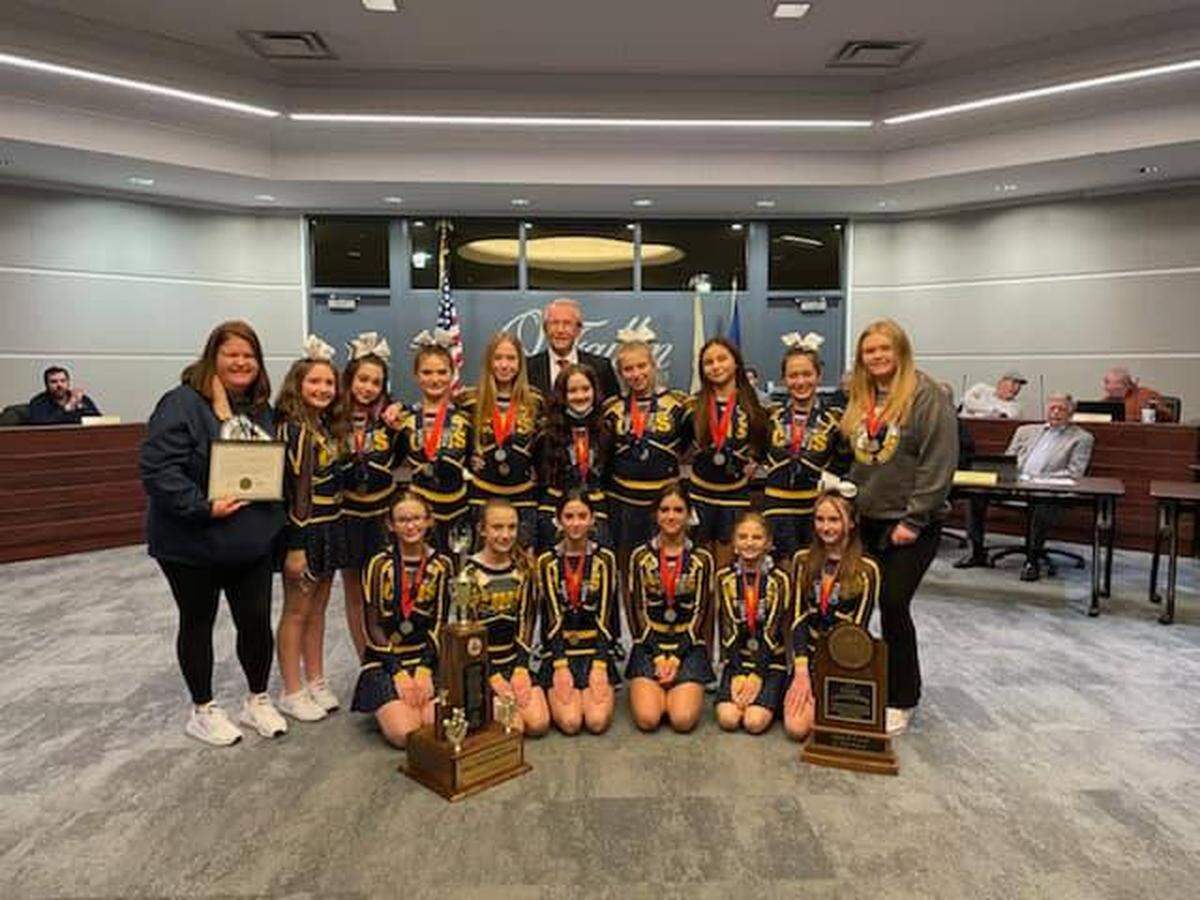 The Carriel Junior High cheerleaders recently captured the state championship.