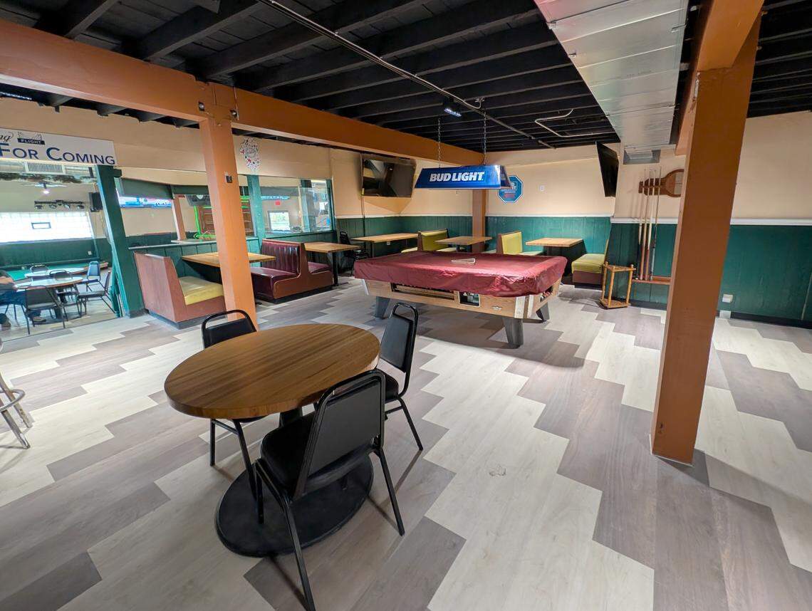 Overall view of the game room at Schatze's Bar & Grill in Belleville