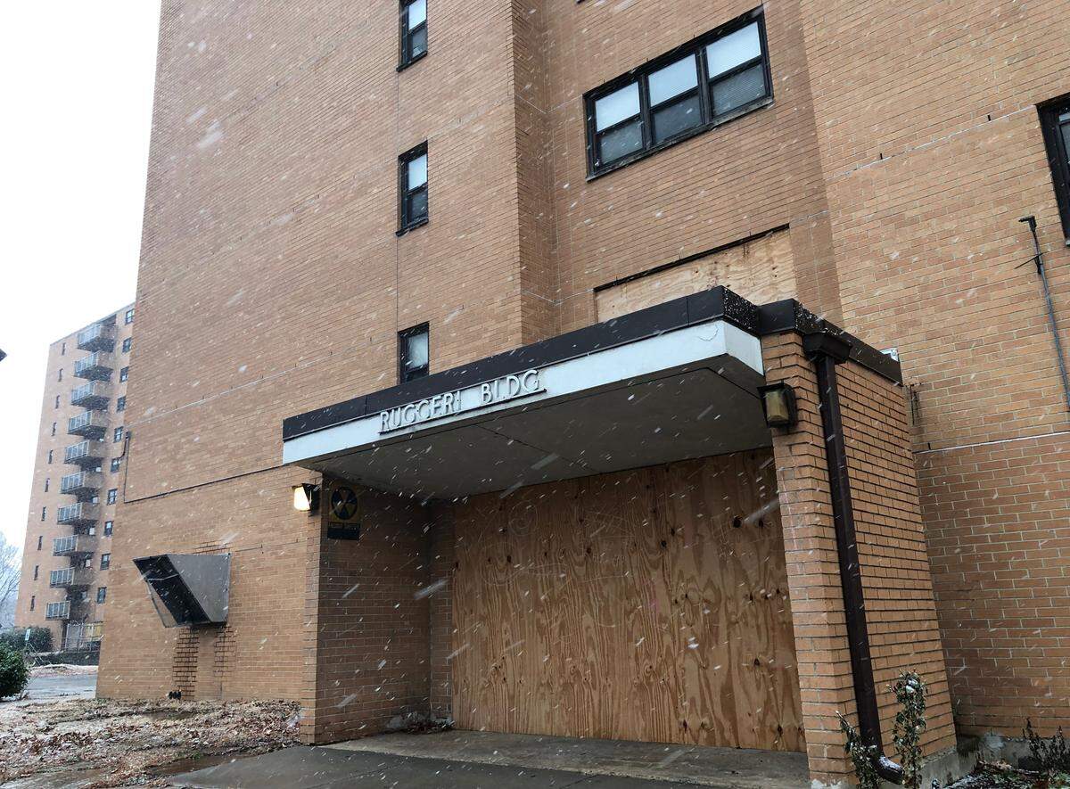 The vacant Ruggeri Building in East St. Louis Public Housing Authority’s Lansdowne Towers is slated for demolition.