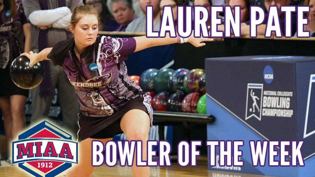 Lauren Pate, a member of the McKendree University Women’s bowling team, was named the MIAA bowler of the week.