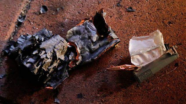 The remnants of an exploded lithium ion battery at a demonstration hosted by New Bedford Fire Department.
