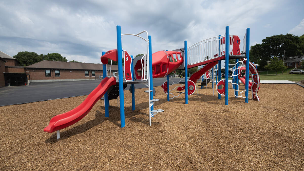 The newly upgraded playground at Roosevelt Elementary School in Belleville.