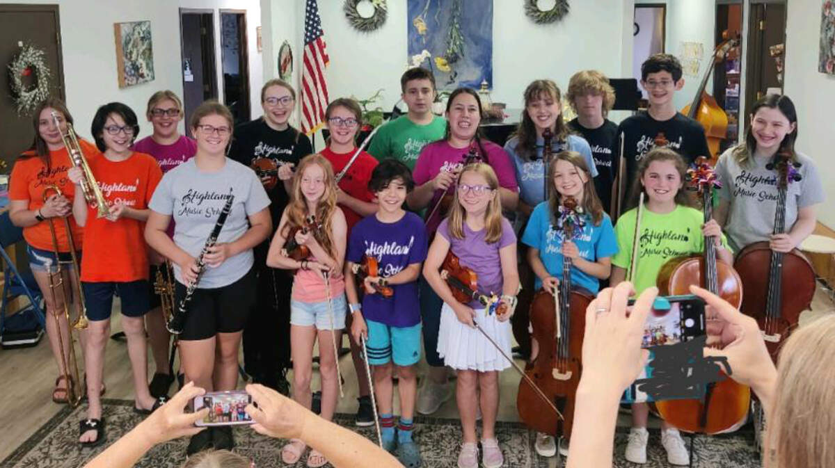 Students recently participated in the first Highland Youth Orchestra summer camp at Highland Music School. The camp included players of woodwinds, brass, percussion and stringed instruments.