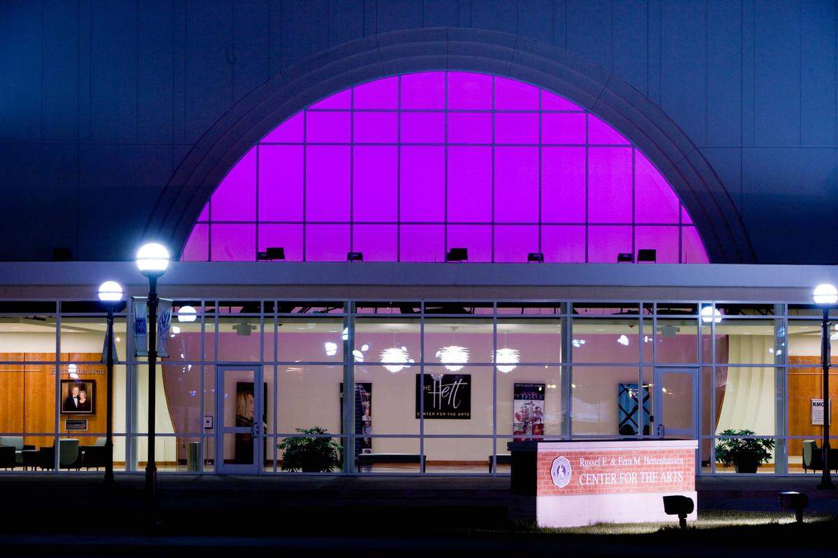 This promotional photo from McKendree University in Lebanon shows The Russel E. and Fern M. Hettenhausen Center for the Arts at night. The venue opened in 2006.