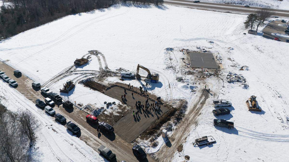 The future site of the new St. Clair County Animal Control facility is shown during a groundbreaking ceremony on Jan. 16, 2025. It is located at 1123 Comwest Parkway in Belleville off of Illinois 15.
