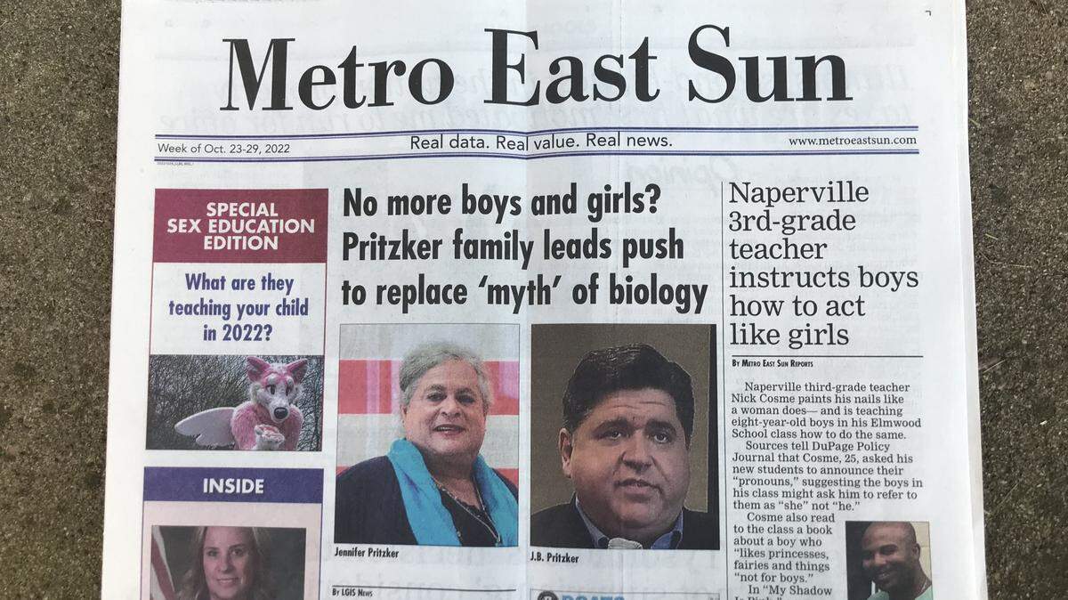 The Oct. 23-29 issue of the Metro East Sun “newspaper” arrived in tens of thousands of metro-east mailboxes this week and many more throughout Illinois under different publication names. The publisher is Local Government Information Services.