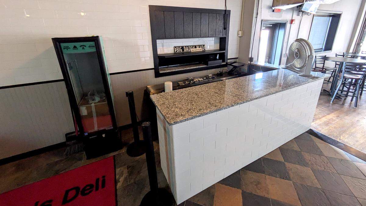 A look at the deli counter at Big Daddy's 618. The kitchen is still in progress, and the deli will open in early September.