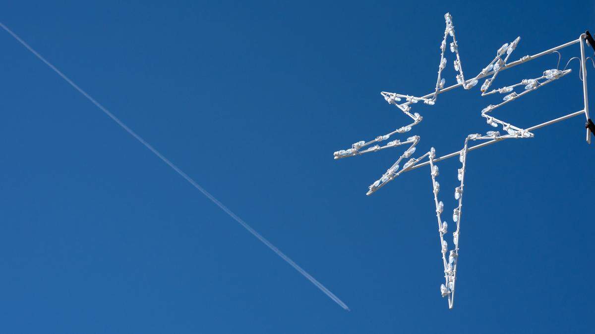 This is one of the new, LED Christmas decorations being installed along Main Street in Belleville to replace the older ones that featured garland.