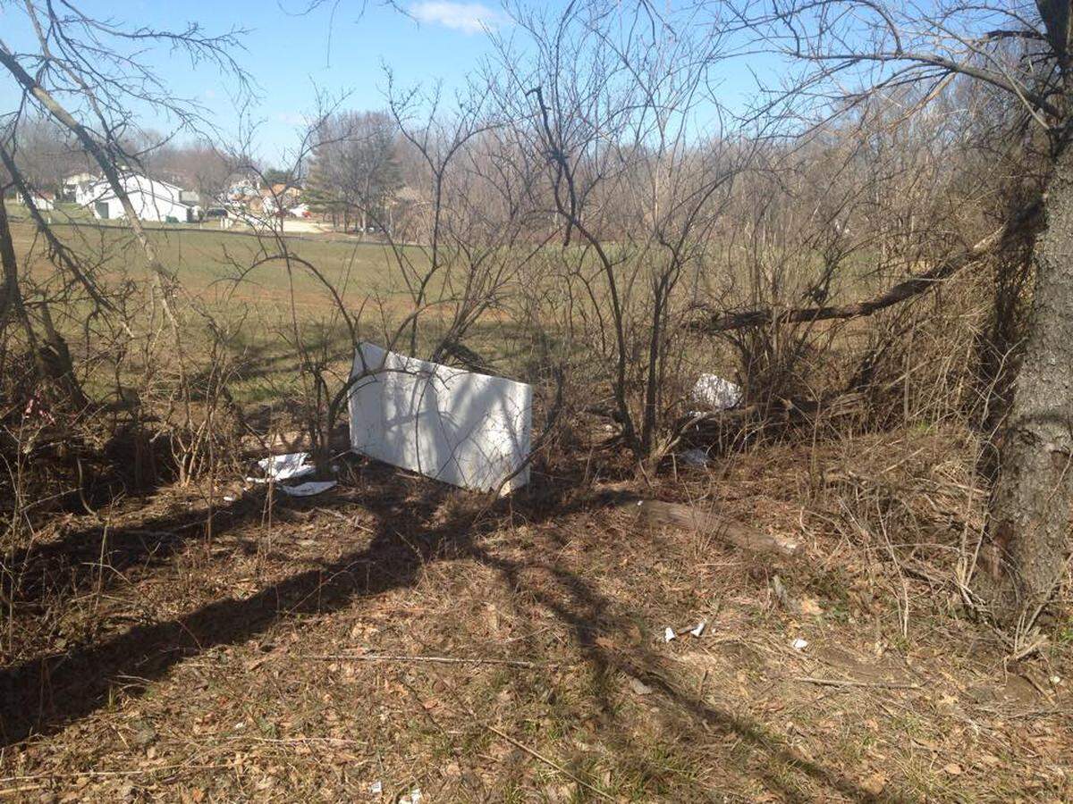 Roger Van Etten, who lives at 123 S. Lawn Ave., took this picture, which he said shows debris that blown around the neighborhood from the new Dollar General store in O'Fallon.