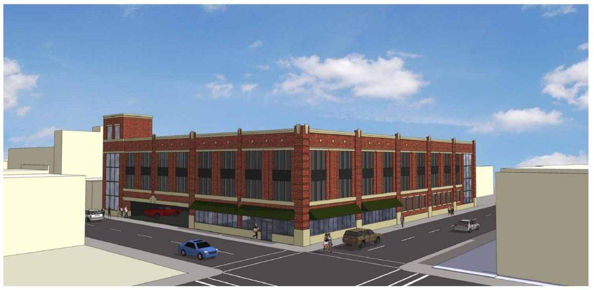 This 2012 architectural rendering of a facade for a proposed parking garage at South High and East Washington streets in downtown Belleville was part of a feasibility study commissioned by the city.