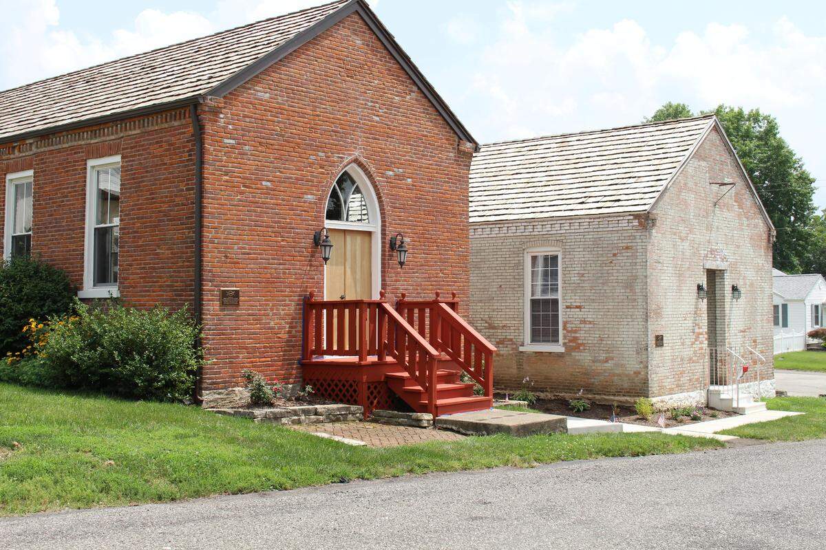 The old St. Paul's Lutheran Church on Liberty Street in Columbia was built by German immigrants in 1854. They added the one-room schoolhouse next door in 1870. Both are available for rent.