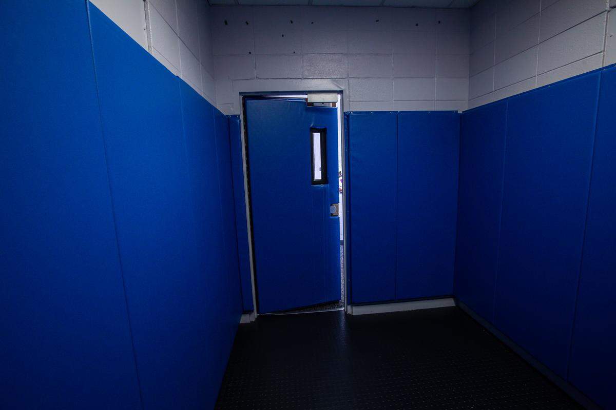 The isolated time out space at The Southwest Cook County Special Ed Coop in Oak Forest on Friday, Oct. 11, 2019. (Zbigniew Bzdak/Chicago Tribune)