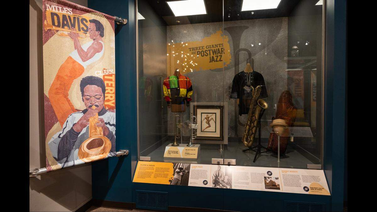 The St. Louis Sound exhibit at the Missouri History Musem features a section on Miles Davis, who was raised in East St. Louis