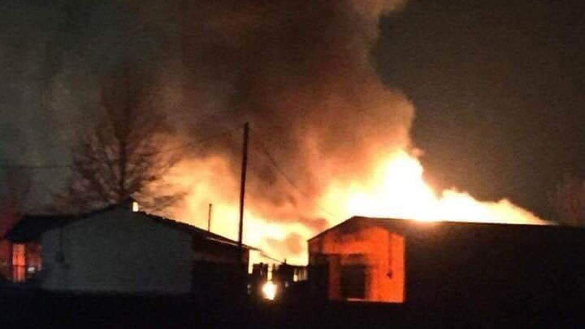Marissa Fire Department was responding to a large structure fire at an auto repair and tire shop Friday night, according to a Facebook post by the St. Clair County Emergency Management Agency.