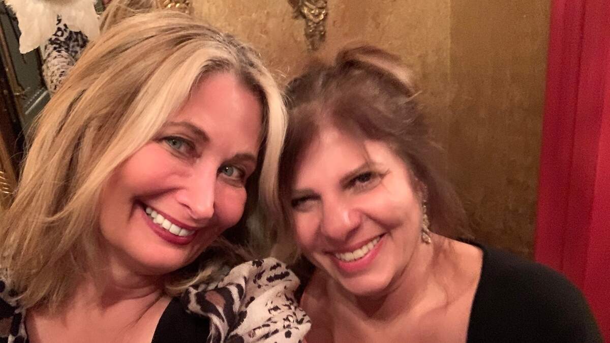 Michelle and her BFF, Lydia, took this selfie right before Lydia got stuck in the bathroom.