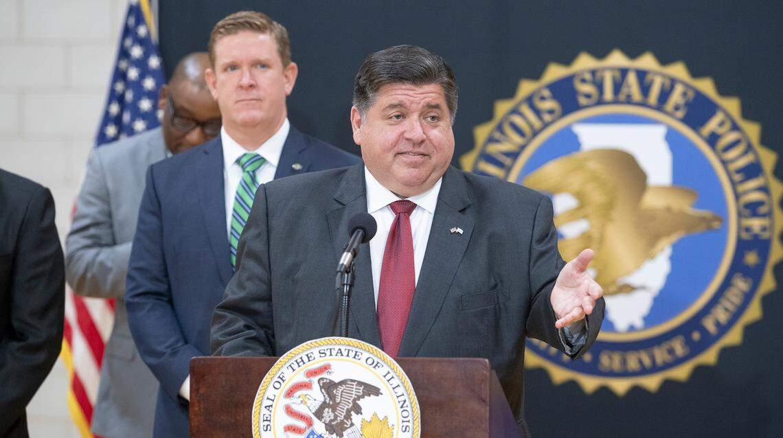 As part of Gov. J. B. Pritzker’s Rebuild Illinois Capital Plan, $55 million has been allocated to the Illinois State Police for a new metro-east facility in East St. Louis. Gov. Pritzker and Illinois State Police Director, Brendan Kelly, announced the plans for a new Illinois State Police facility near the Jackie Joyner-Kersee Center where the press conference was held.