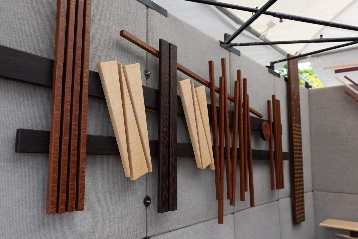 Art by Jeff Easley, who won Best of Category for Wood, during 2026’s first day of Art on the Square.