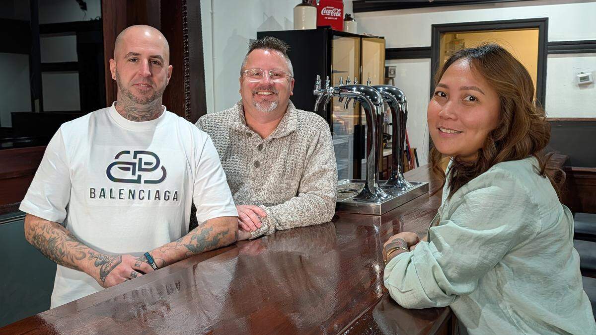 David Hite, Jason Buss and Jeanny Hite, owners of The Roundabout Bar & Grill in downtown Belleville