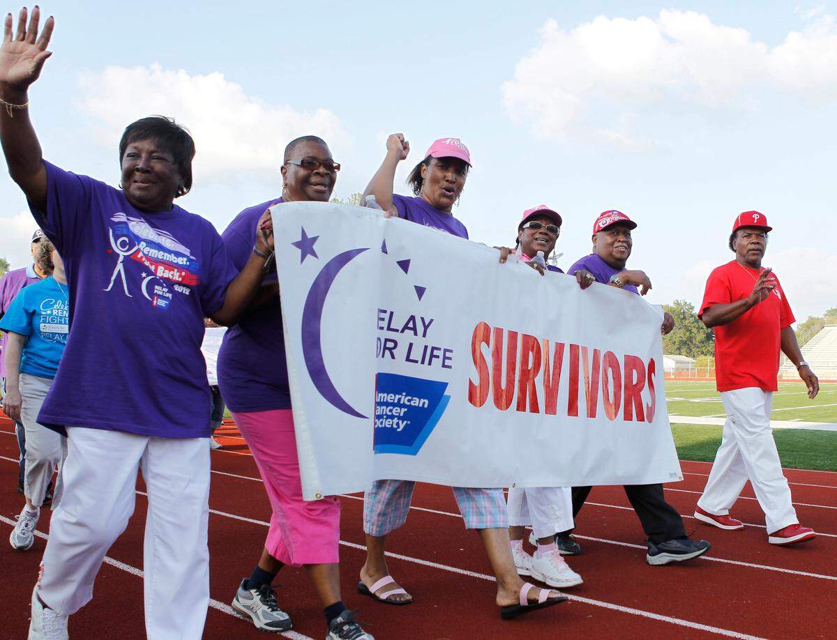 Cancer survivors will walk in a “survivor lap” before the start of the Relay for Life event on Friday. The event will take place at Clyde C. Jordan Memorial Stadium in East St. Louis. relay.acsevents.org