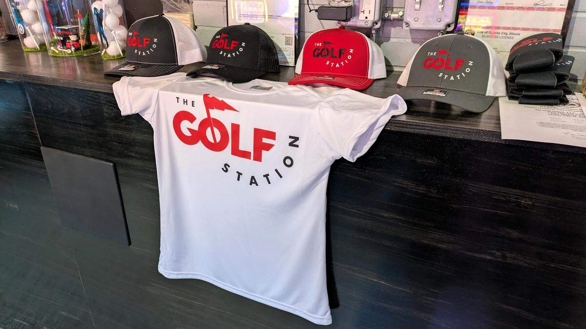 Branded merchandise available at The Golf Station