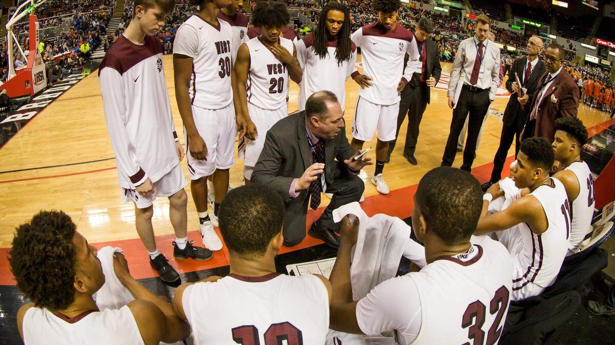 Belleville West coach Joe Muniz, shown above in the Class 4A state-championship game March 17, has been named Coach of the Year in Illinois by USA Today High School Sports and American Family Insurance.
