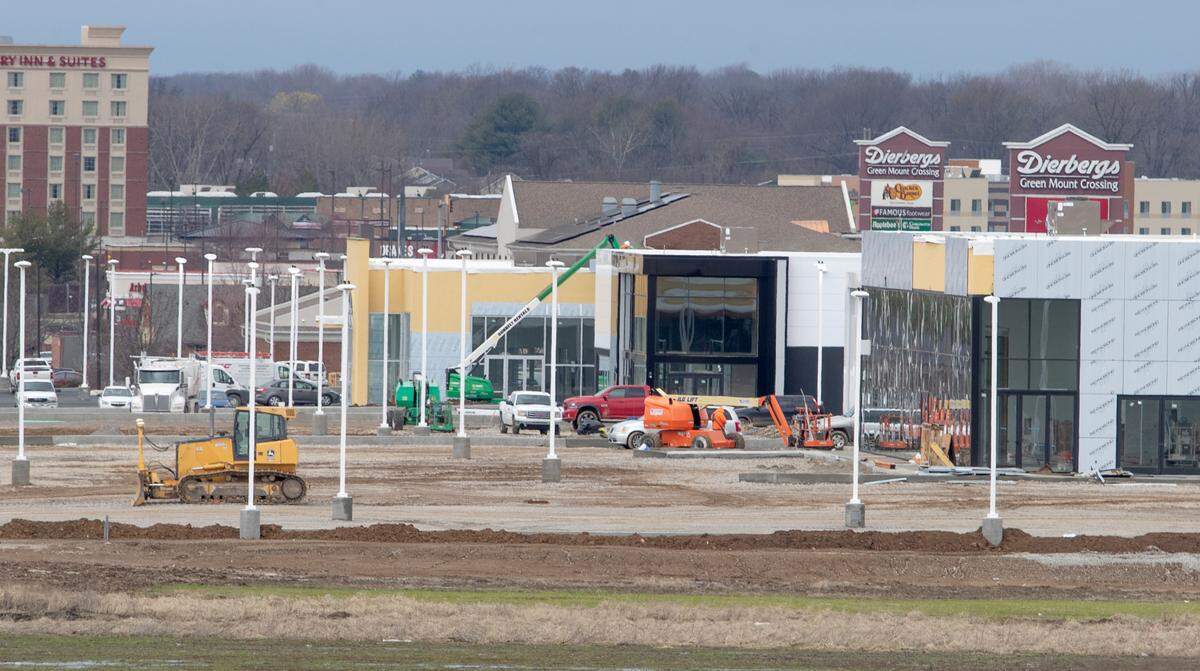 Here is a picture from March of construction on the site of the Auffenberg Auto Mall in Shiloh. The dealership opened in early July and then celebrated with a ribbon cutting event July 22.