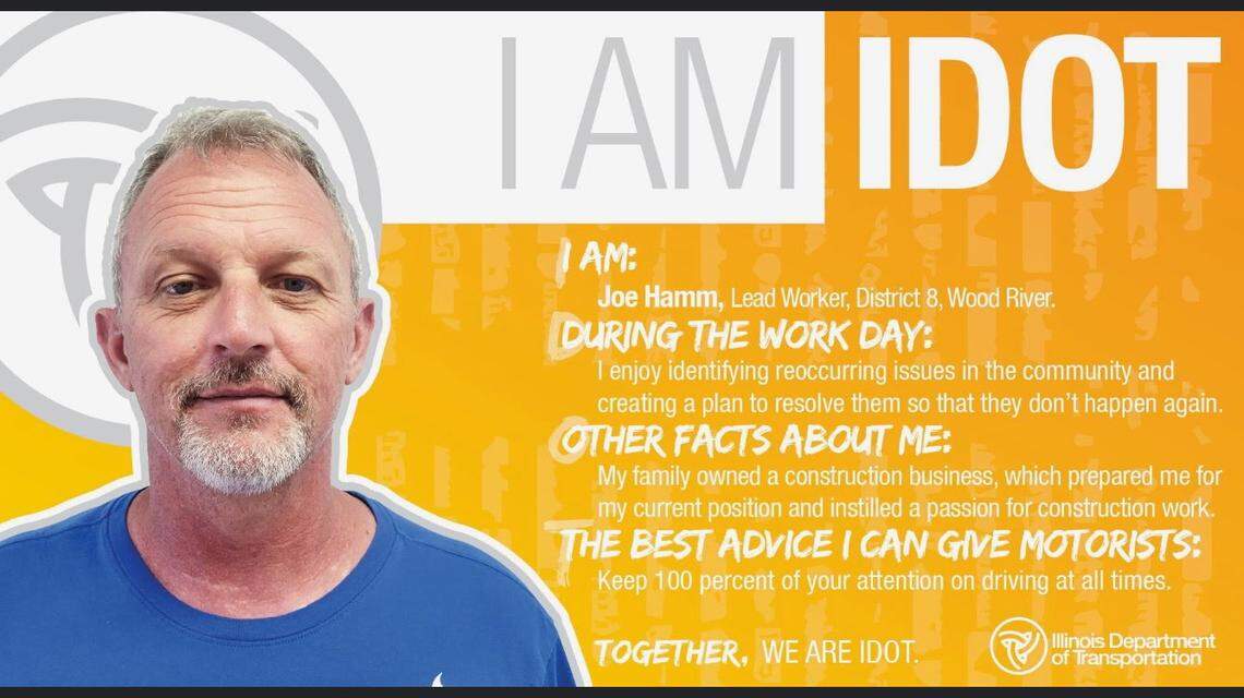Joe Hamm is featured in an Illinois Department of Transportation Instagram post in 2022 as part of a promotional campaign called “I Am IDOT.” He’s a highway maintenance lead worker in the metro-east.