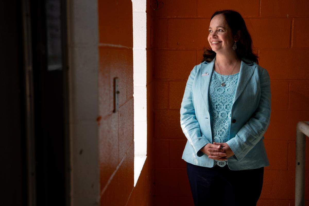 Rebecca Losli, Illinois American Water's president, at the Granite City Sewage Treatment Plant on Wednesday, Aug. 20, 2025, in Granite City.