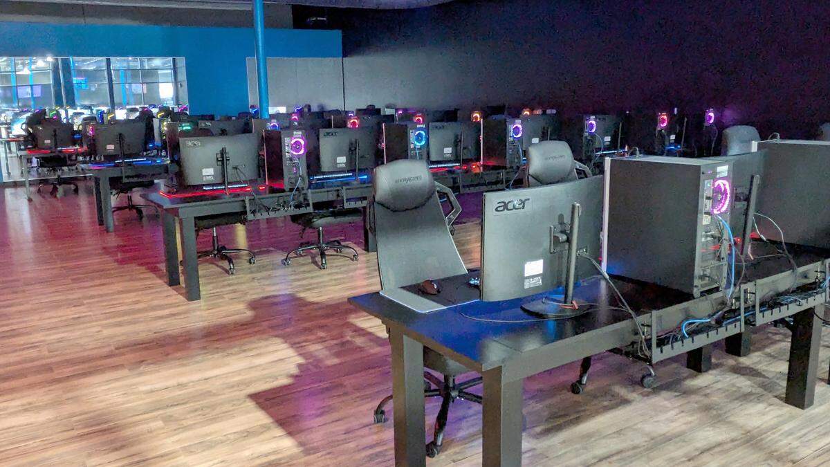 The LAN Center at Impact Gaming Center includes 24 PCs, each loaded with more than 70 games.