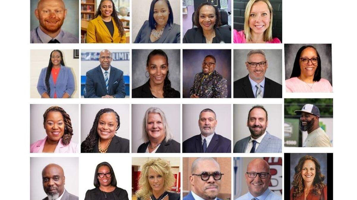 Photo collage showing new staff additions to metro-east schools for the 2025 school year.