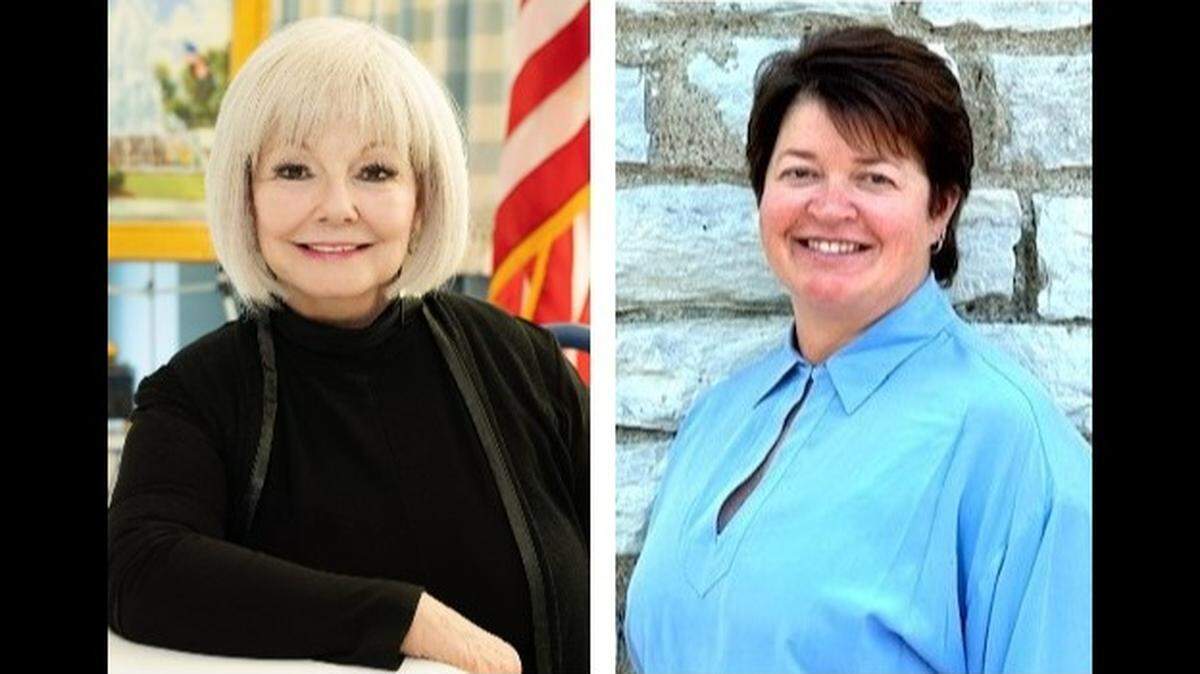 Candidates in Belleville’s mayoral race are incumbent Mayor Patty Gregory, left, and City Clerk Jenny Gain Meyer. The consolidated election will be held April 1.
