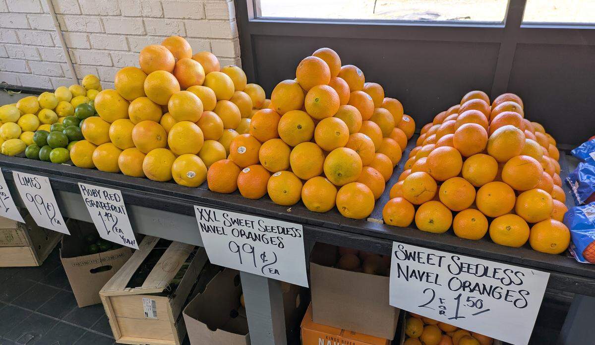 Get plenty of vitamin C from the various oranges, graprfruit, limes and lemons at Mike & Sarah’s Produce.