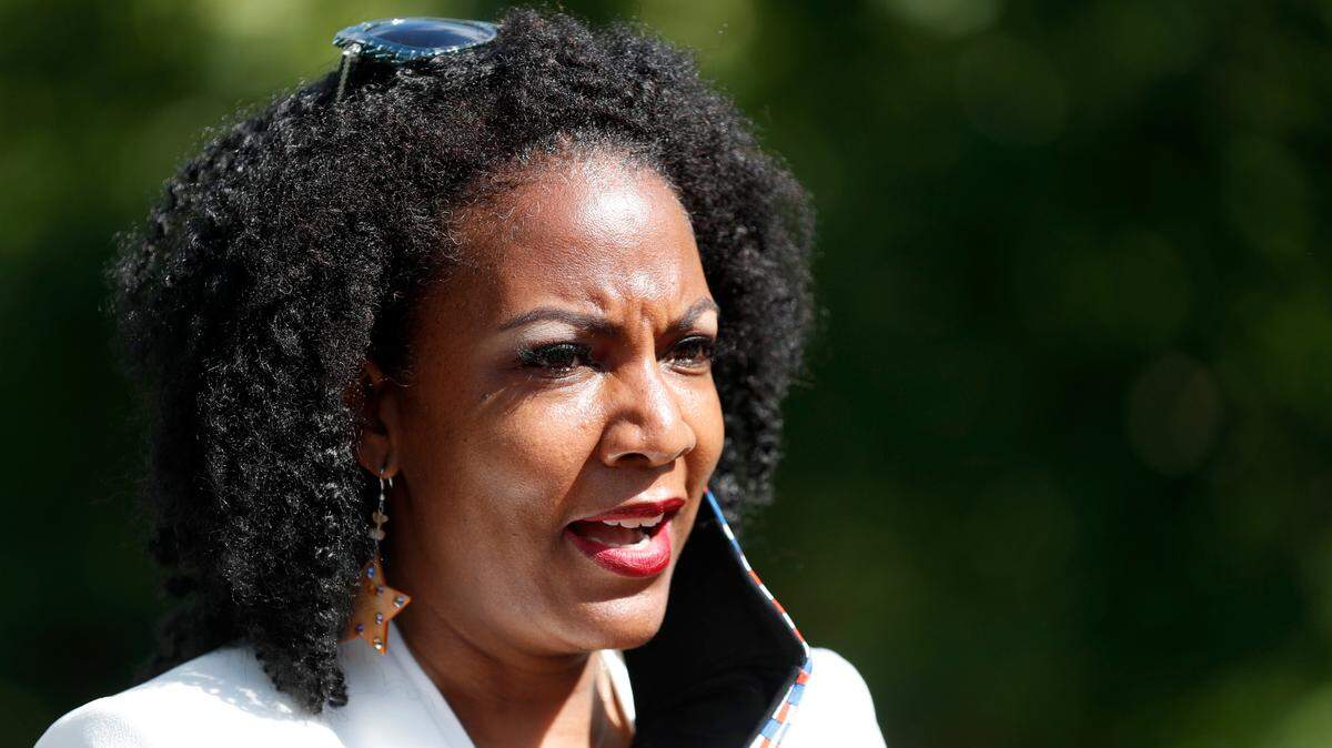 Tishaura Jones speaks during a news conference on Aug. 5, 2020, in this file photo from the Associated Press. The former St. Louis city treasurer was elected mayor in April.