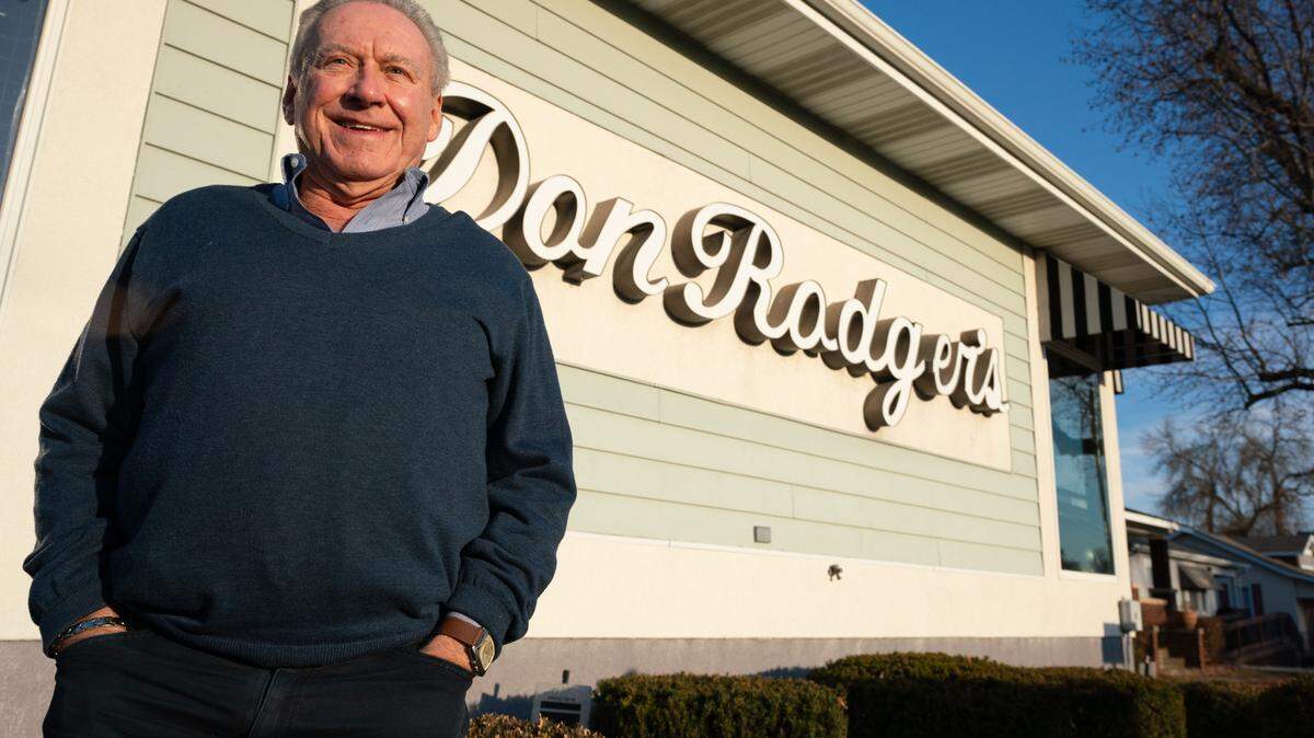 Roger Wigginton stands before Don Rodgers Ltd., the Belleville clothing store he has owned for decades. “I’m very proud of what I’ve done,” Wiggington said, “I’m opening a new chapter in my life.”