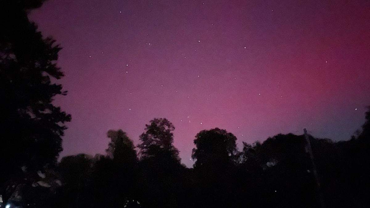 Northern lights visible from Freeburg Township near Fayetteville in May 2024.
