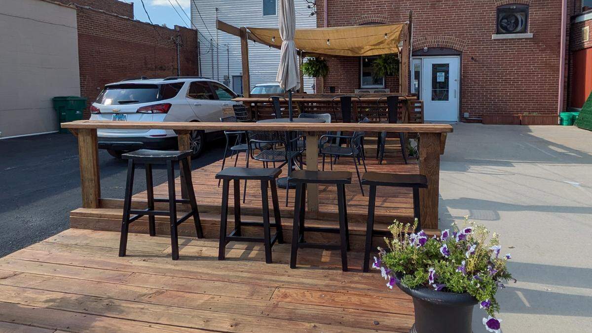 The Upright’s back patio offers additional seating during warmer weather.