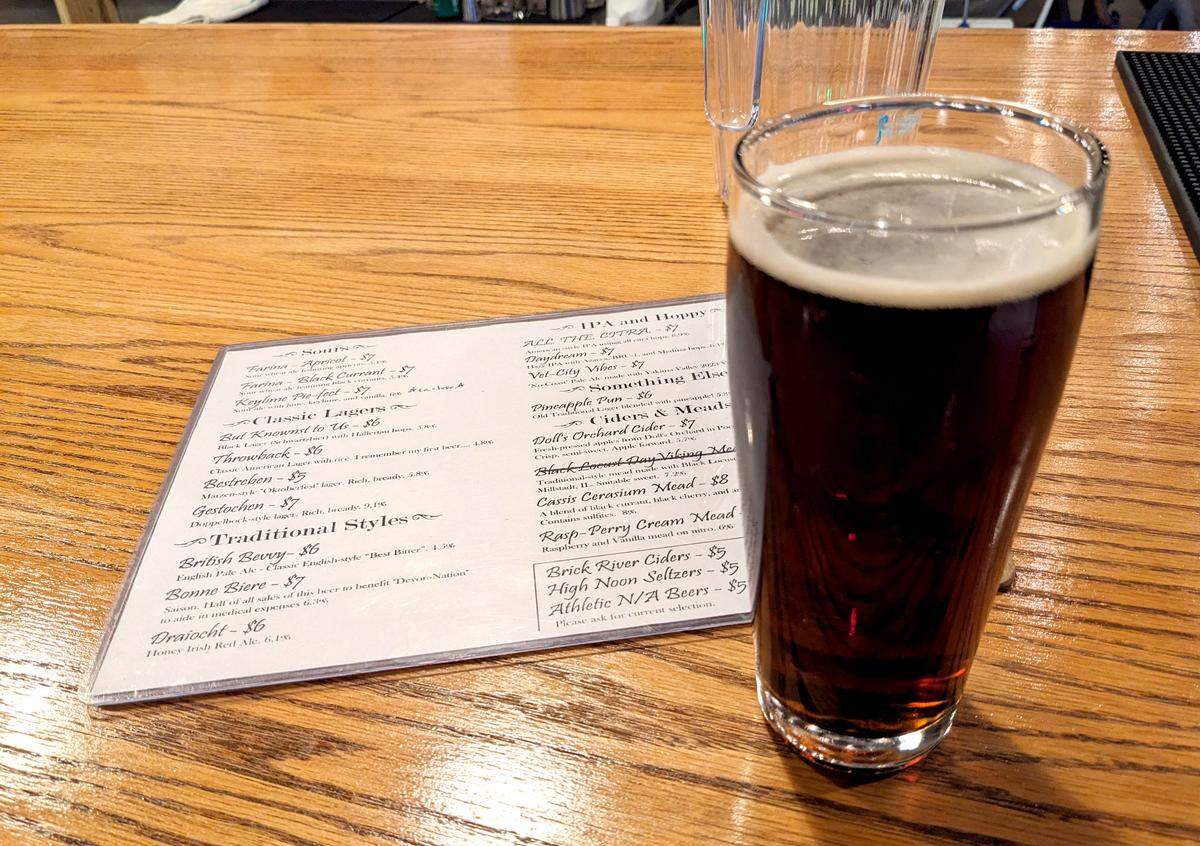 A black lager, But Knownst to Us, is one of the current offerings at Shoehorn Brewing in downtown Belleville.