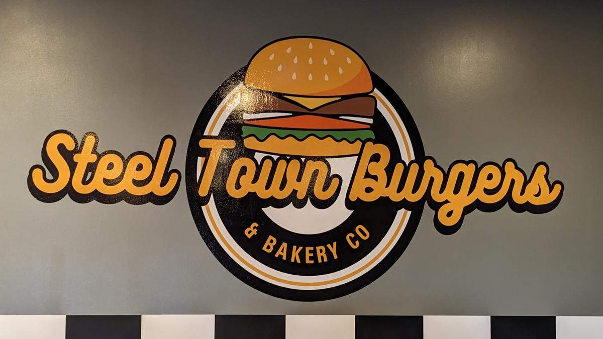 A wall decal for Steel Town Burgers in Granite City