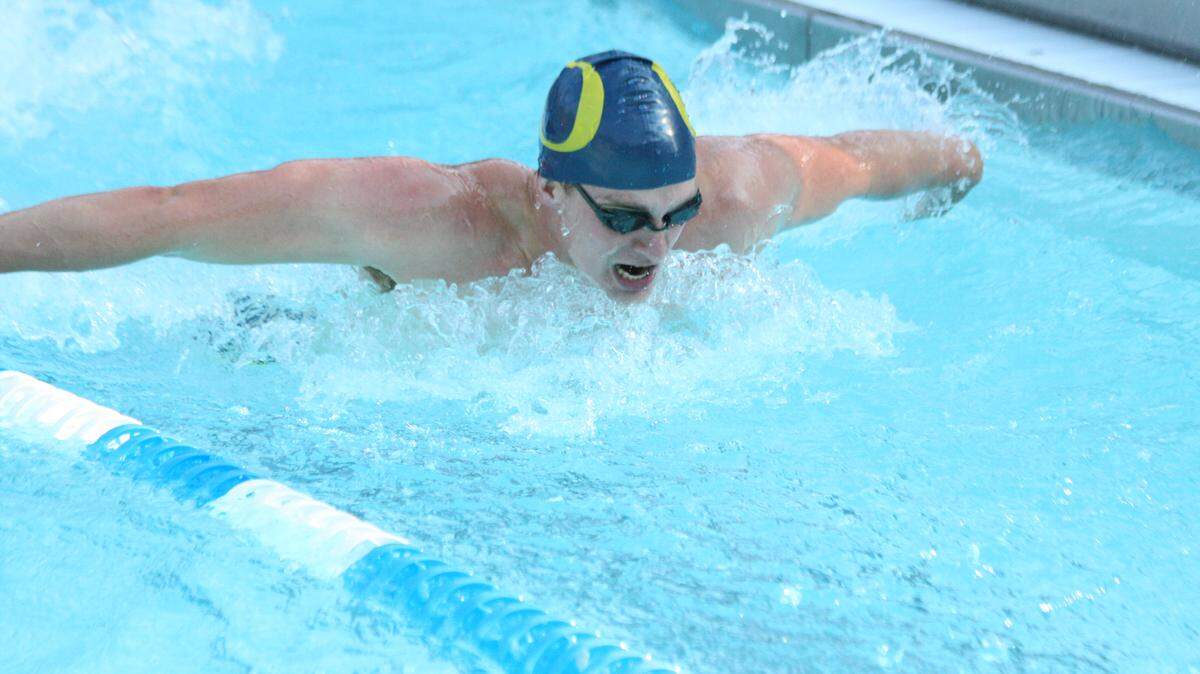 Breakers swimmer Max Gibbs races to a win in the 100-meter IM against Westhaven Swim Club. Gibbs also won the 100 breast. 