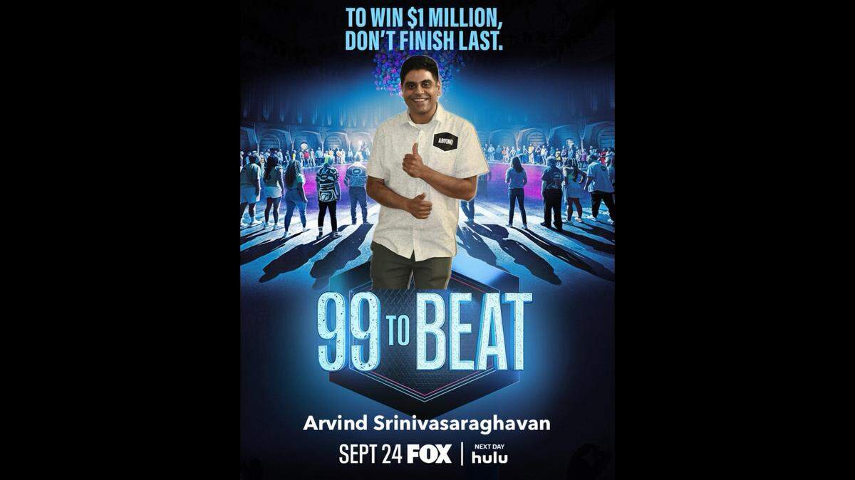 Arvind Srinivasaraghavan in the Fox promotional photo of "99 to Beat"