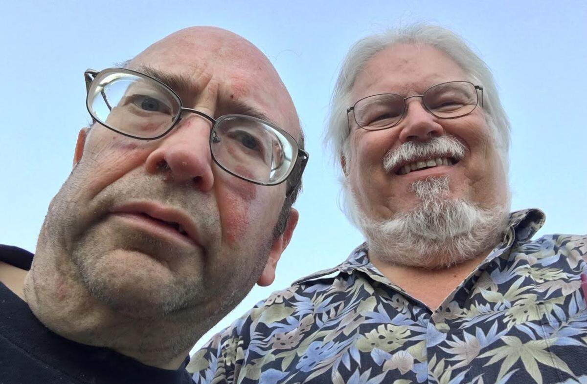 Carl Green, right, is shown with his brother, John, a resident at Warren G. Murray Developmental Center in Centralia, which has 23 confirmed coronavirus cases. John tested negative.