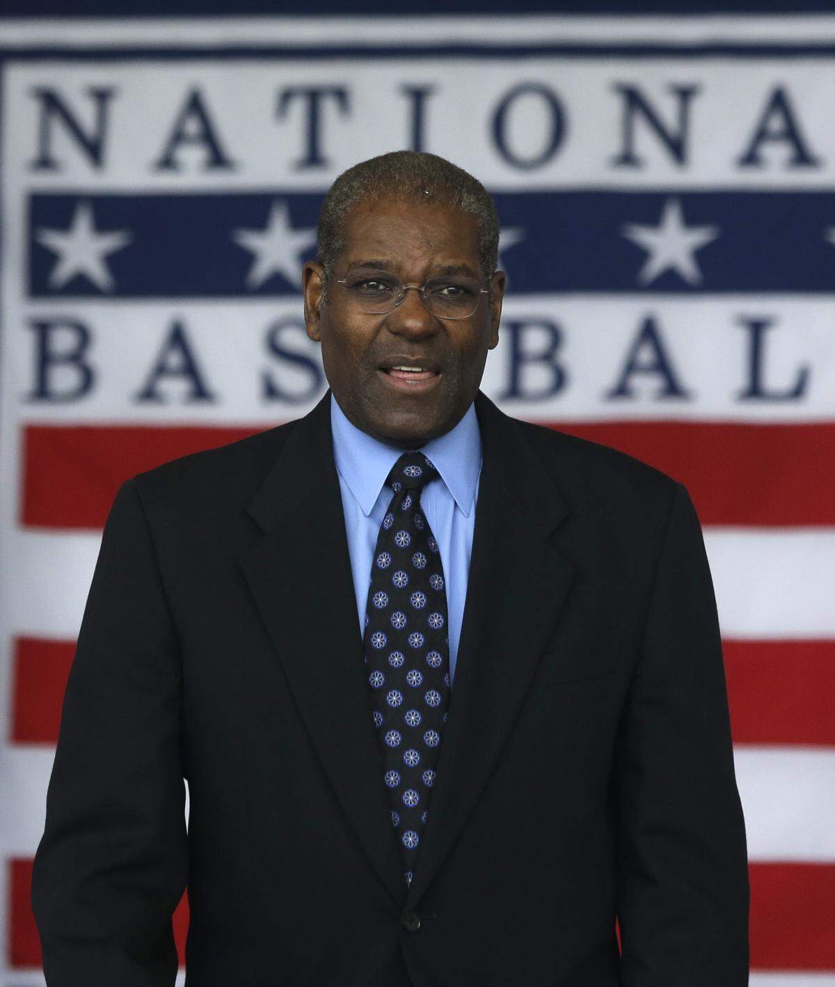 Hall of Famer Bob Gibson is seen during the Baseball Hall of Fame induction ceremony on Sunday, July 28, 2013, in Cooperstown, N.Y. (AP Photo/Mike Groll)