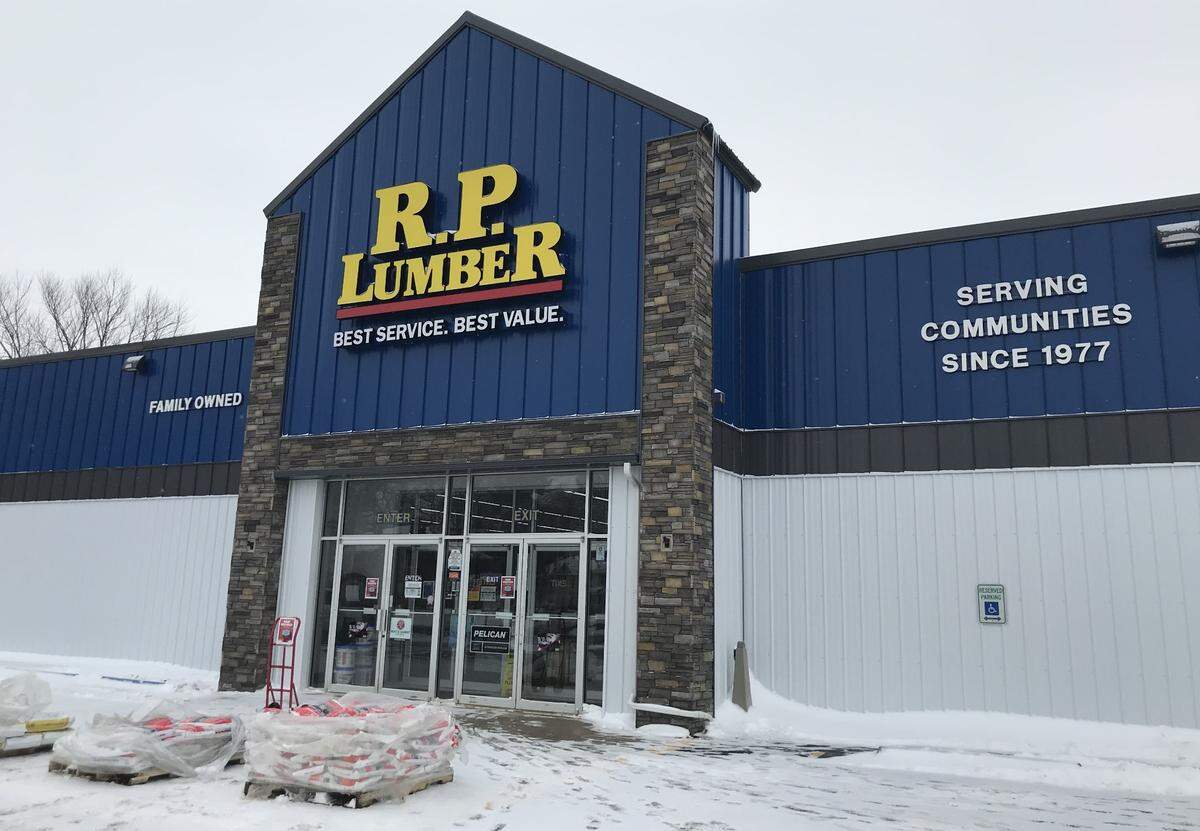 The R.P. Lumber Co. store in Edwardsville wasn’t damaged in a fire that destroyed one of its outbuildings, damaged homes across the street and caused a power outage on Monday.
