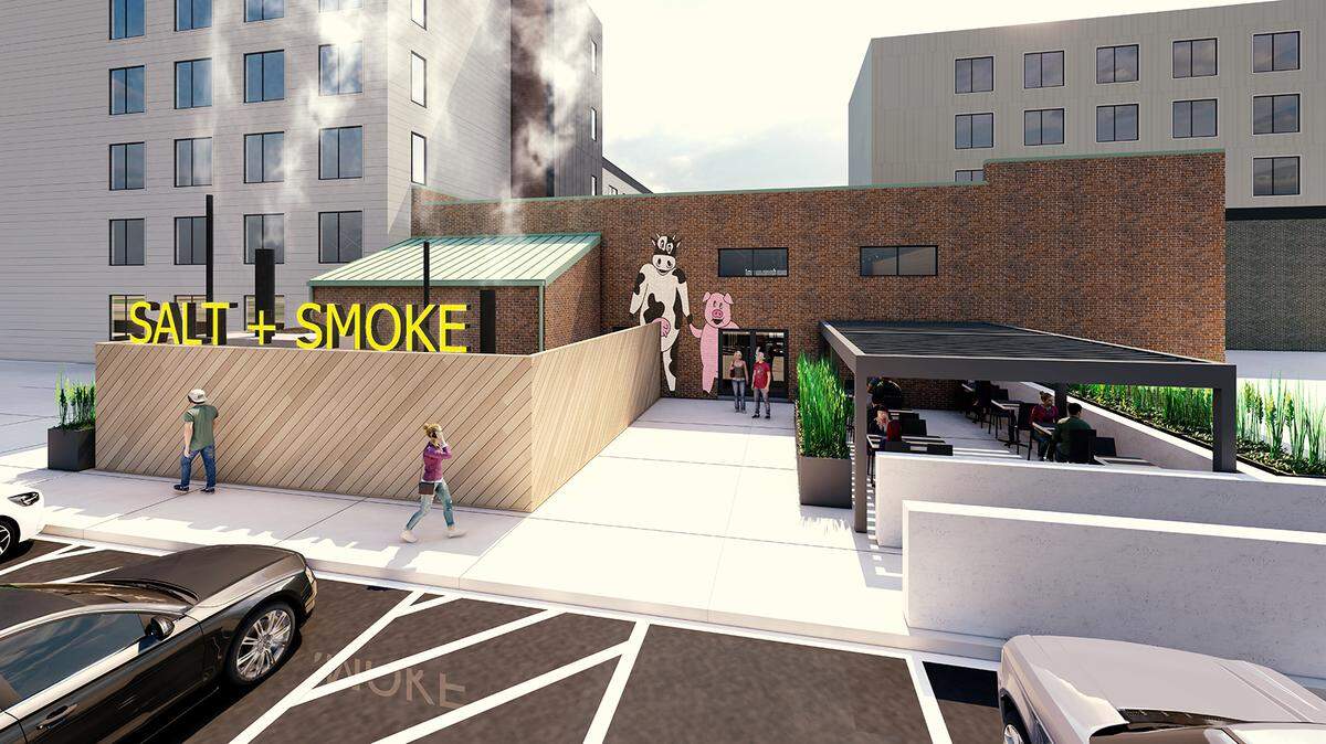 Edwardsville’s new Salt + Smoke restaurant will connect a four-story office building and a 30-unit luxury apartment complex.
