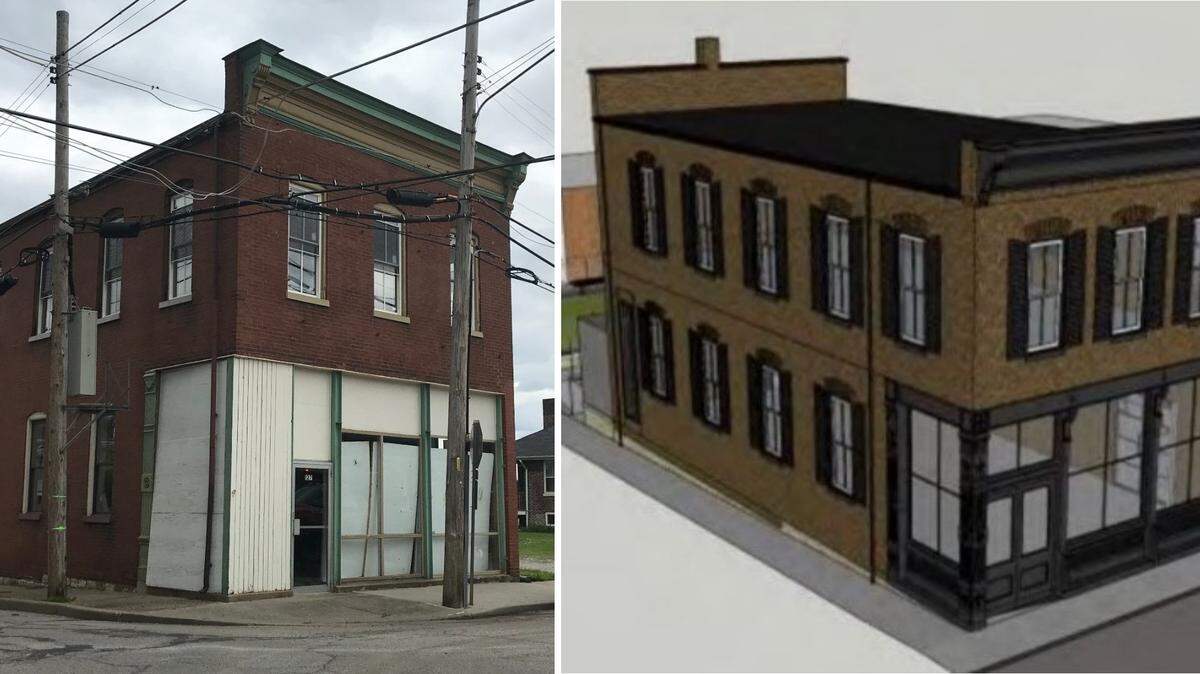 Developer Kathy Mordini had planned to purchase and renovate a vacant building at 127 Mascoutah Ave. in Belleville, left, into a special-event center, but the deal fell through this week.