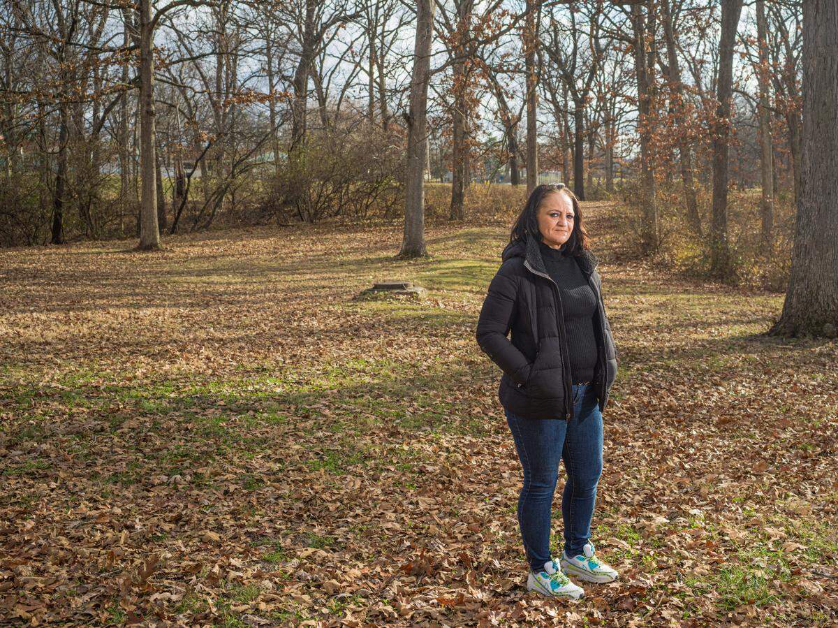 Samantha Slecka poses for a portrait near her home in Missouri on December 18, 2024.