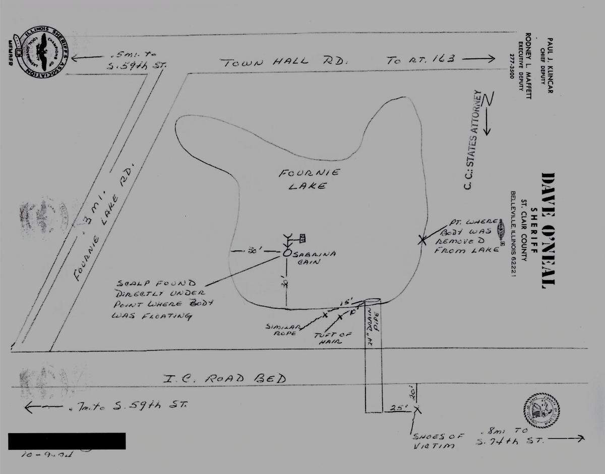 Map of the location of Sabrina's body was included in the Freedom of Information Request from the St. Clair County Sheriff's office.