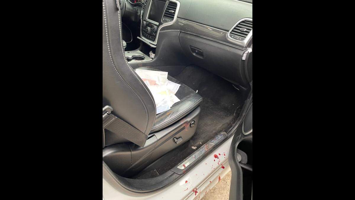 The passenger seat of a Jeep is where Jaylen Lacey says he was beaten by an East St. Louis police officer on March 14
