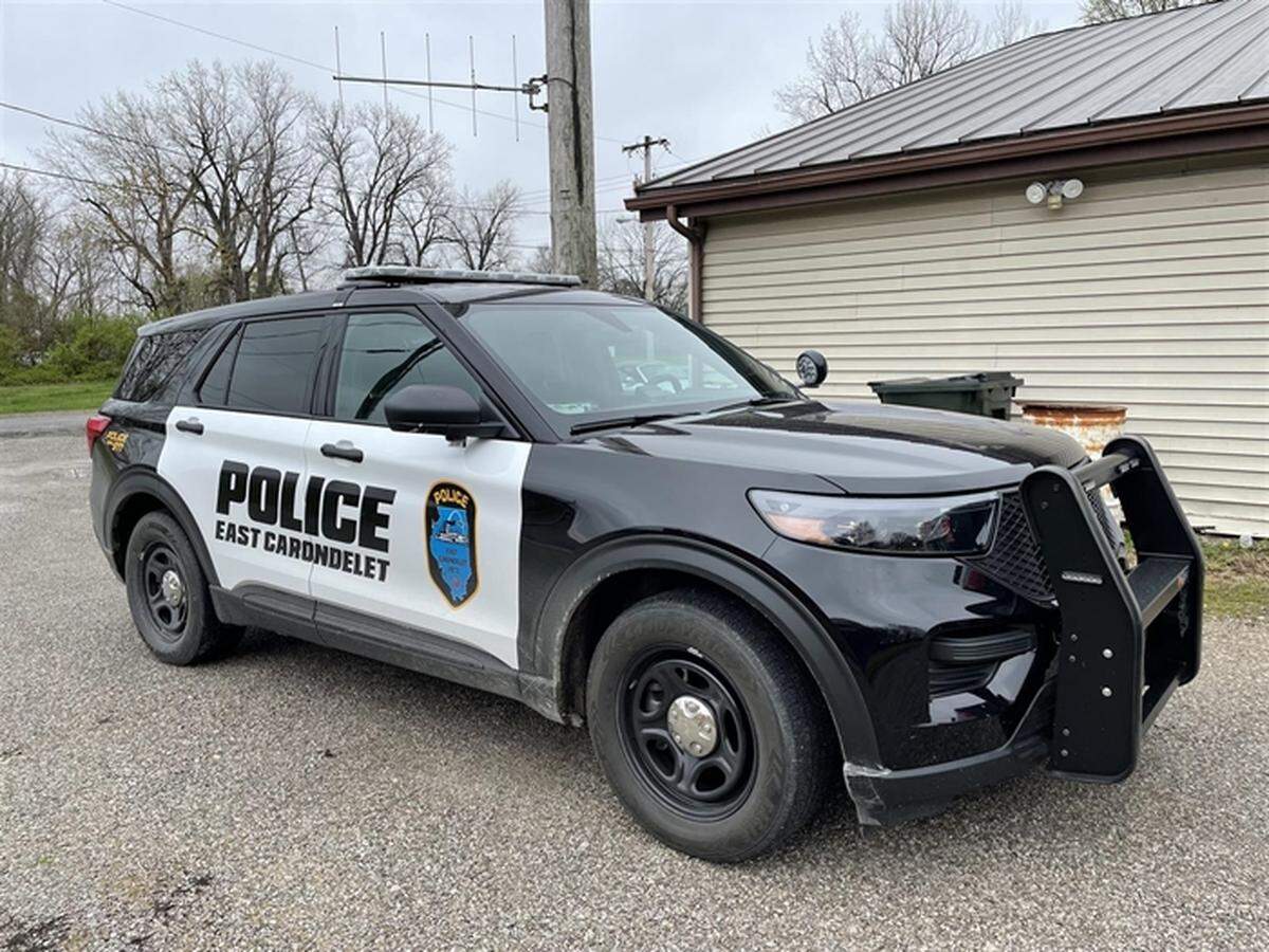 An East Carondelet police car is pictured this week. Jerame Simmons, who received a pardon for felony arson in 2021 before becoming chief of the Prairie Du Pont Fire Department, now is serving as a part-time police officer in his small hometown of East Carondelet.
