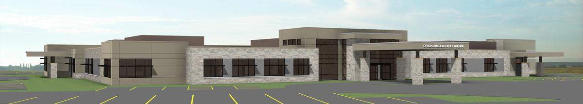 This artist’s rendering shows what a new 30,000-square-foot cancer treatment center in O’Fallon will look like. It will house a St. Elizabeth’s Hospital radiation oncology clinic and a private medical oncology practice.